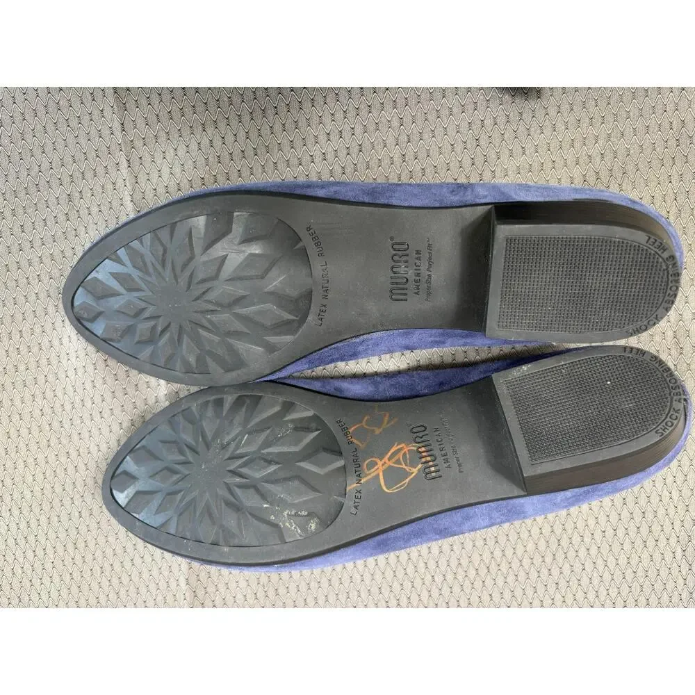 Munro Womens Size 10.5N Deep Blue Suede Slip On Loafer Flats USA - Picture 10 of 10
